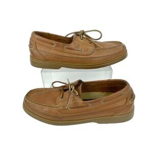 Sperry Top Sider Boat Shoes Men's Size 11.5 M Tan Brown Leather Slip On Loafers